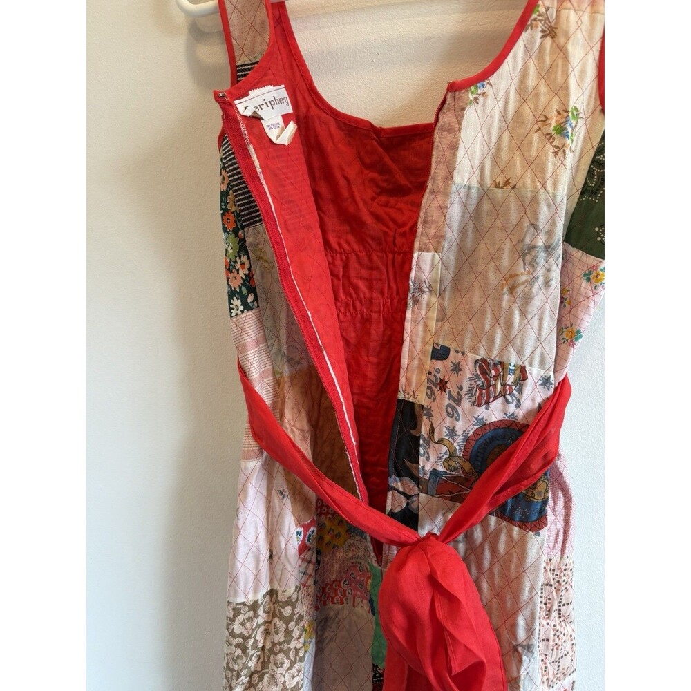 Vtg Handmade Patchwork Cottagecore Prairie Maxi Dress Quilted Peasant Gypsy - Picture 5 of 10